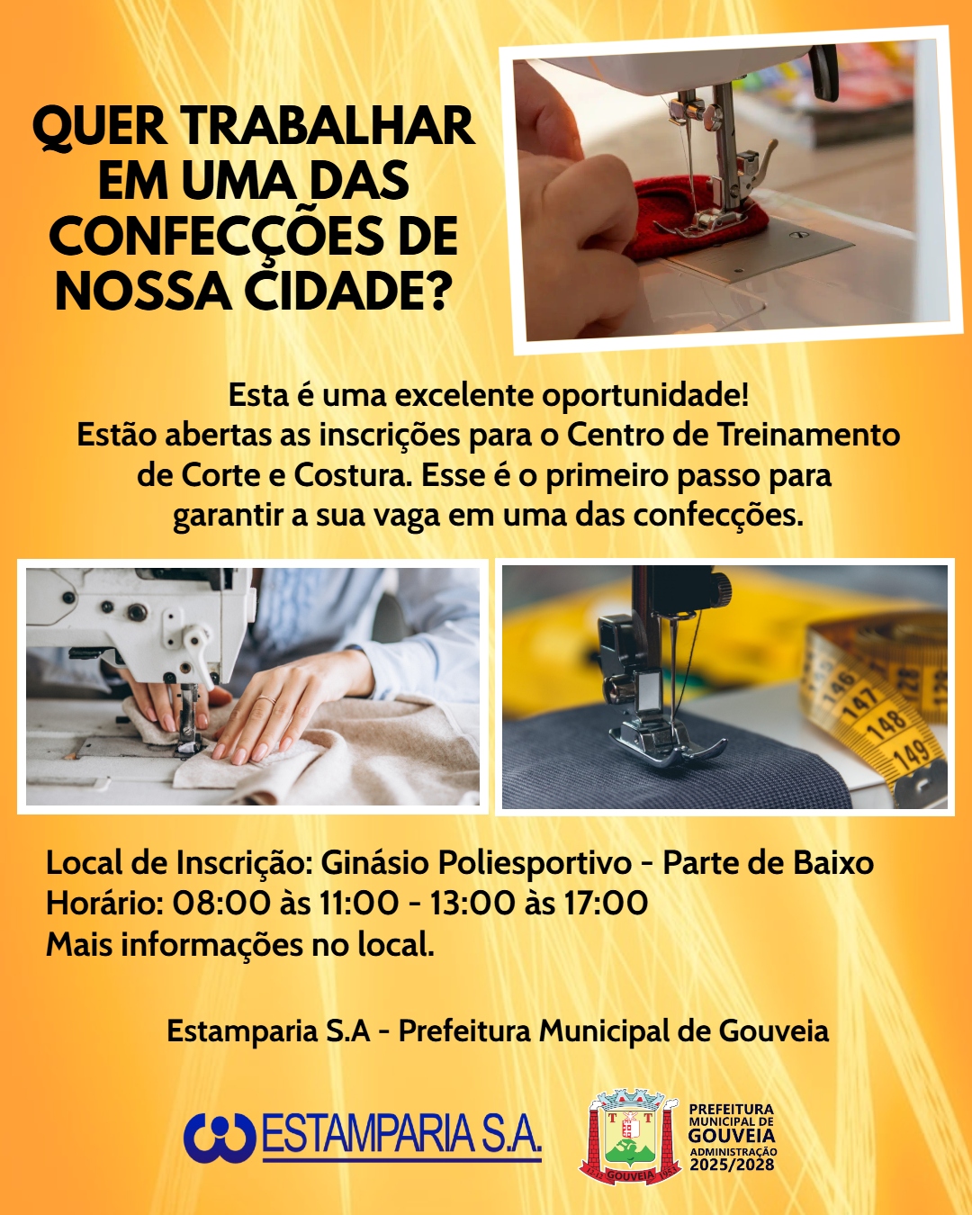 2224QUER TRABALHAR EM UMA DAS CONFECÇÕES DE NOSSA CIDADE?